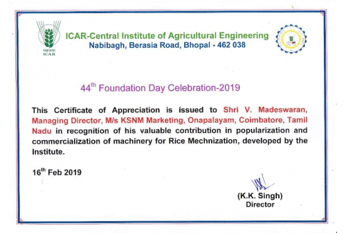 ICAR - CIAE Popularization Award
