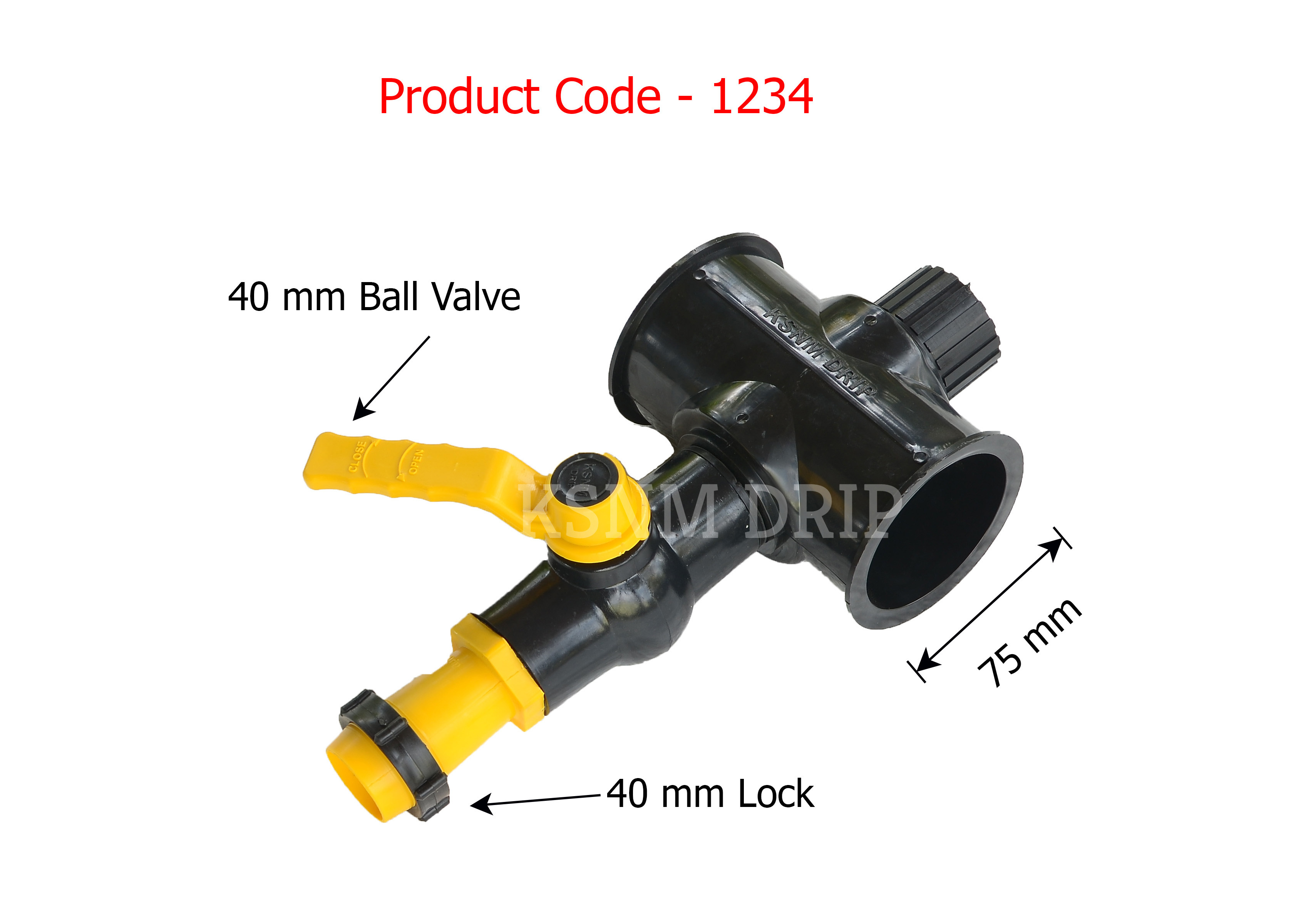 4WC TEE 75 mm / Ball Valve 40 mm / 40 mm Lock